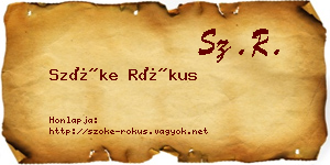 Szőke Rókus névjegykártya