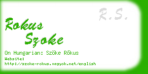 rokus szoke business card